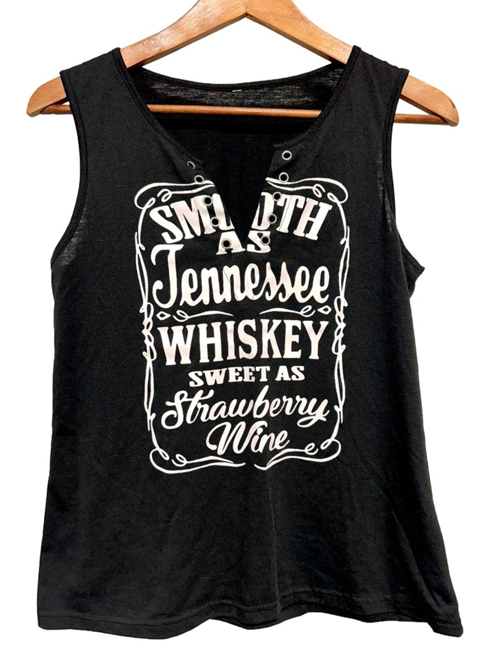 Western Whiskey Lace Up Tank Cowgirl Rodeo Nashville Country Concert Biker S